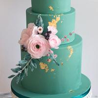 Wedding cake in eucalyptus