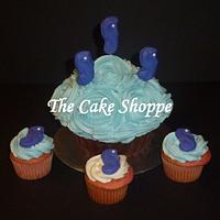 seahorse themed cupcakes