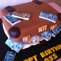 Money suitcase cake for boss birthday كيكة حقيبة مال