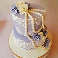 Lace and lavander cake