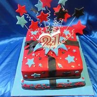 Exploding present box cake