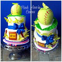 Girly softball cake
