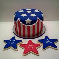 4th of July Cake and cookies