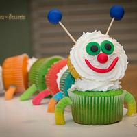 Rainbow Worm Cupcakes =)
