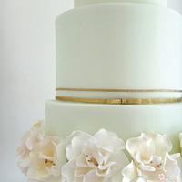 Mint & Coral Wedding Cake