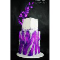 Purple and silver shimmer cake 