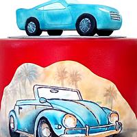 Hand painted car cake