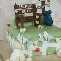 Joint 80th birthday & welcome home cake