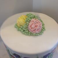 Painted Flower Cake with Carnation