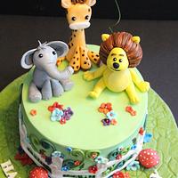 Animals themed cake