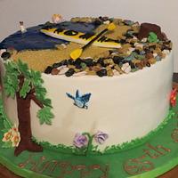Kayak themed cake