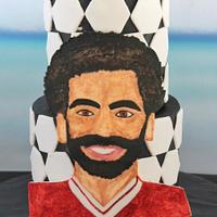 Mohamed Salah free hand painting cake⚽