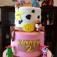 2-sided themed cake
