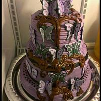 Purple butterfly cake