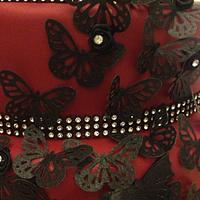 Gothic butterfly wedding cake