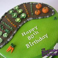 Gardening 80th Birthday Cake