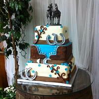 Western wedding cake