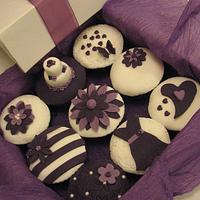 Purple and White Cupcakes 