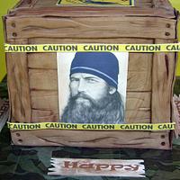 Duck Dynasty box crate cake