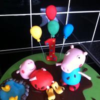 Peppa pig and George 1st birthday cake!