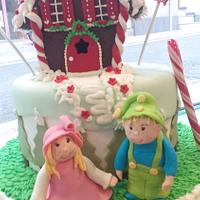 Hanzel and Gretel Christmas cake.