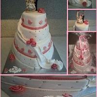 Weddingcake white pink 