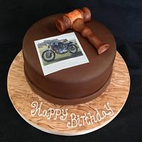 Gavel cake for a motorbike enthusiast 