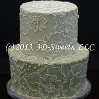 Brushed Embroidery Wedding Cake