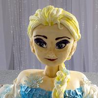 Sculpted Elsa Birthday Cake 