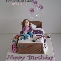 Teenagers bedroom - bespoke birthday cake 