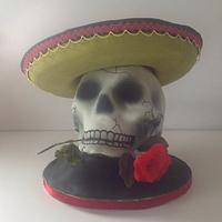 pastillage sombrero and skull celebrating day of the dead