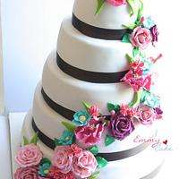 Flower wedding cake