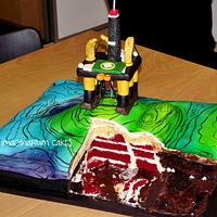 Geological Structure Cake with Drilling Rig