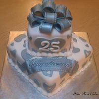 25th wedding anniversary cake
