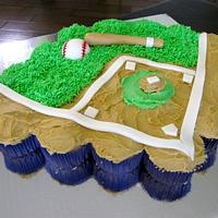 Blue Jays Baseball Cake and Cupcakes