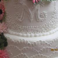Hand piped wedding cake