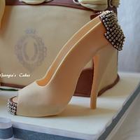  Bag, shoe heels and magnolia