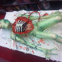 Alien autopsy chocolate showpiece 