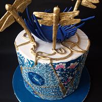 Caker buddies Pottery Theme Collab: Blue Pottery and Kintsugi Art 