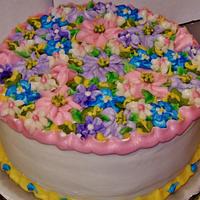 Buttercream floral layer cake