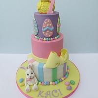 Pastel Easter themed cake - cake by Little Cake Fairy - CakesDecor