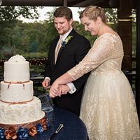 Heart ruffles and Lace Wedding Cake