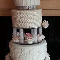 Crystal Pink Wedding Cake
