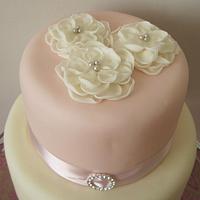 Pink and ivory celebration cake