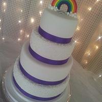 Rainbow wedding cake