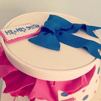 Royal Blue and Hot Pink Parcel Wedding Cake