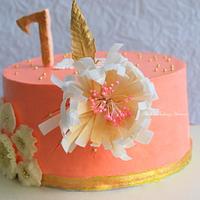 Peach themed cake