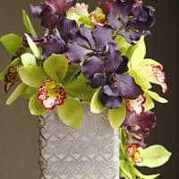 Orchid Cascade Wedding Cake
