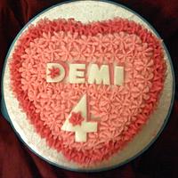Pink heart birthday cake