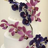 purple orchids cake